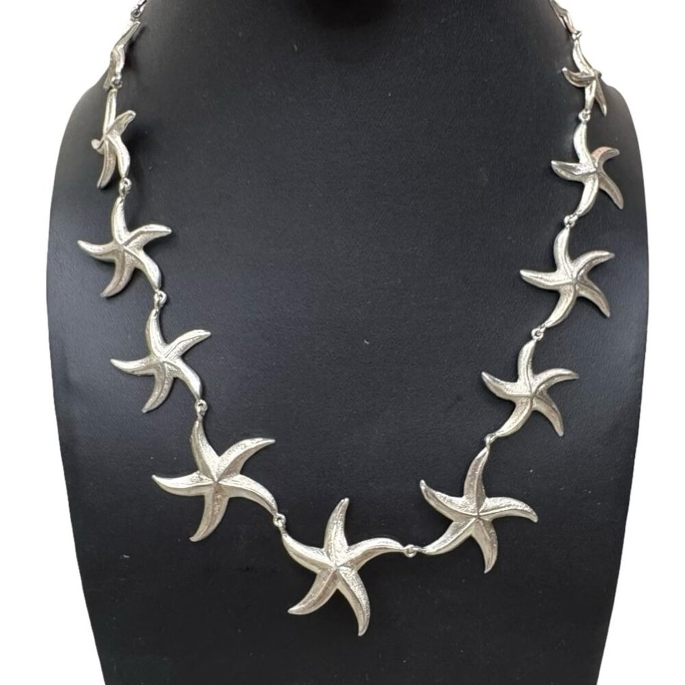 Starfish Necklace 980 Sterling Silver 17.5" Vintage Nautical Sea Beach Coastal